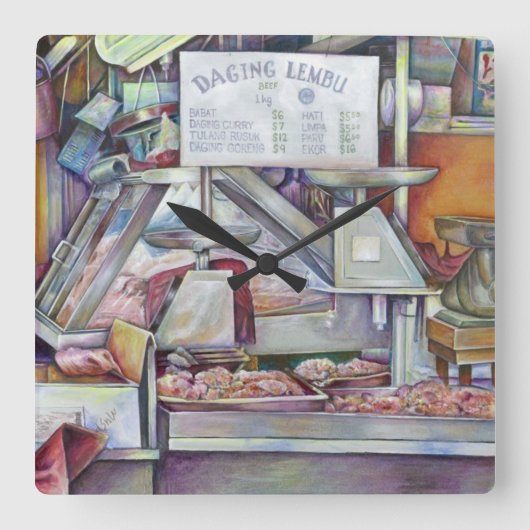 Back in Ten Minutes, Forgot my Wife's Birthday Quadratische Wanduhr (Vorderseite)