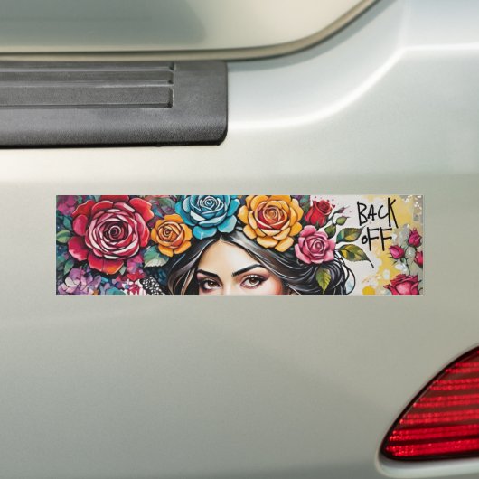 "Back Off" Boho Floral Autoaufkleber (Auf Auto)