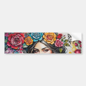 "Back Off" Boho Floral Autoaufkleber (Vorne)