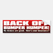 Back Off Bumper Humper - Autoaufkleber (Vorne)
