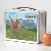 Back Off Personalisiert Highland Cow Luchbox Metall Brotdose (Beispiel)