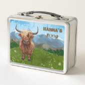 Back Off Personalisiert Highland Cow Luchbox Metall Brotdose (Vorderseite)