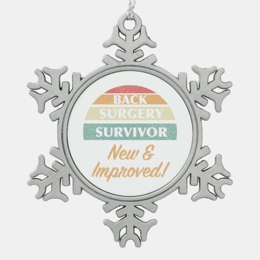 Back Operation Survivor Spaß Schneeflocken Zinn-Ornament (Vorderseite)