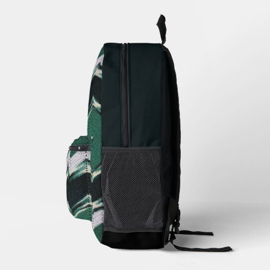 Back Pack (ao) - Zickzack in grüner Schrift Bedruckter Rucksack (Rechts)