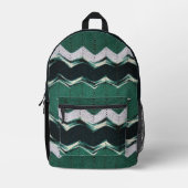 Back Pack (ao) - Zickzack in grüner Schrift Bedruckter Rucksack (Vorderseite)