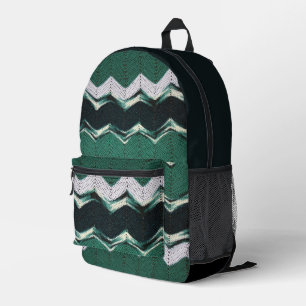 Back Pack (ao) - Zickzack in grüner Schrift Bedruckter Rucksack