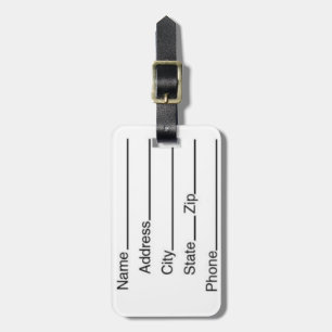 Back Pack & Luggage Tag mit Lederband Gepäckanhänger