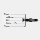 Back Pack & Luggage Tag mit Lederband Gepäckanhänger (Rückseite horizontal)