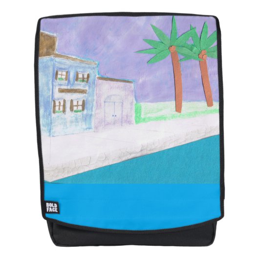 Back Pack mit karibischem Design Rucksack (Vorderseite)