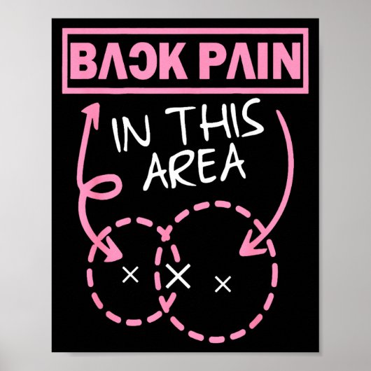 Back Pain In This Area Funny  Poster (Vorne)