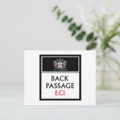 Back Passage, London Street Sign Postkarte (Stehend Vorderseite)
