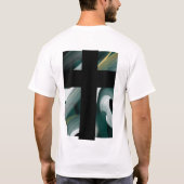 Back Print T - Shirt Trend Abstrakt Black Green (Rückseite)