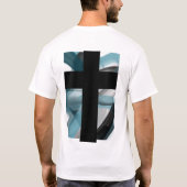 Back Print T - Shirt Trend Abstrakt Blue Ocean (Rückseite)