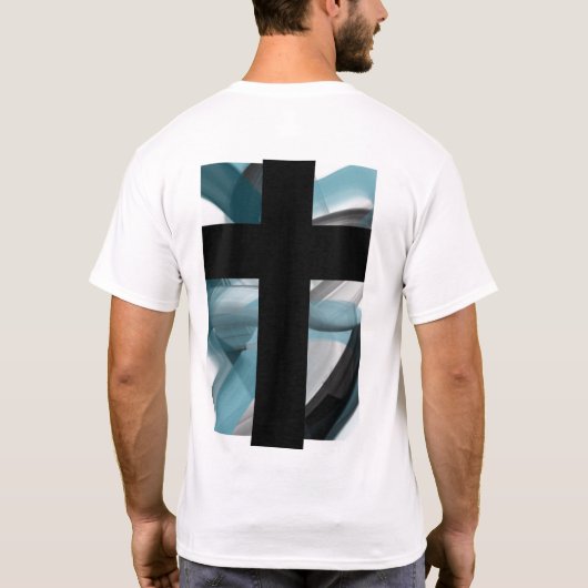 Back Print T - Shirt Trend Abstrakt Blue Ocean (Rückseite)