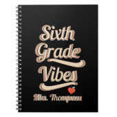Back School Vibes Boho Retro Personalisiert Teache Notizblock (Vorderseite)