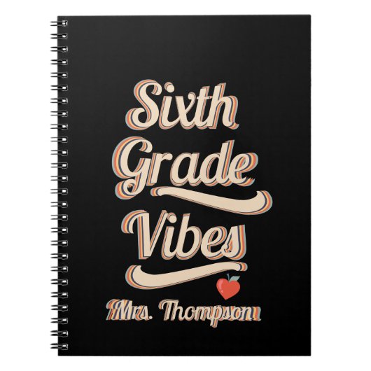 Back School Vibes Boho Retro Personalisiert Teache Notizblock (Vorderseite)