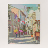 Back Streets of Cyprus Travel Poster Style Art Puzzle (Vertikal)