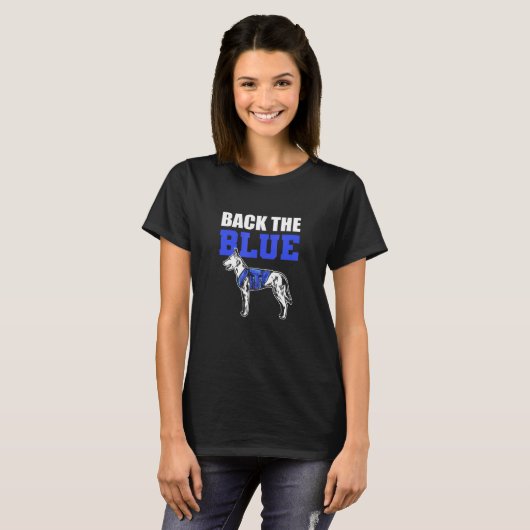 Back The Blue K9 Dog Handler K9 Police Officer T-Shirt (Vorne ganz)