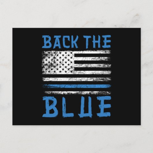 Back The Blue Police USA Flag Polizist Gi Postkarte (Vorderseite)