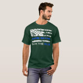Back the Blue Thin Blue Line American Flag T-Shirt (Vorne ganz)