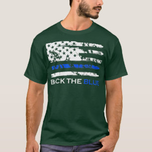 Back the Blue Thin Blue Line American Flag T-Shirt
