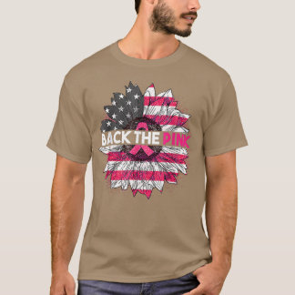 Back The Pink Ribbon American Flag Breast Cancer S T-Shirt