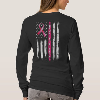Back The Pink Ribbon American Flag Breast T-Shirt