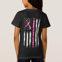 Back The Pink Ribbon American Flag Breast