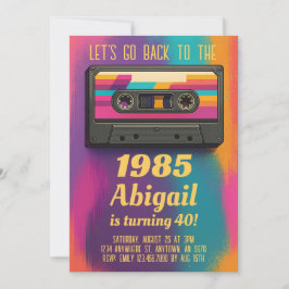 Back to 80's Vintage Birthday Invite Einladung