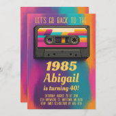 Back to 80's Vintage Birthday Invite Einladung (Vorne/Hinten)