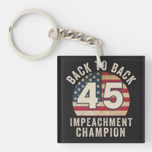 Back to Back Impeachment Champ Amerikanische Flagg Schlüsselanhänger