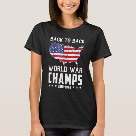 Back To Back Undefeated World War Champs - 4th Of T-Shirt (Vorderseite)