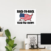 Back-to-Back WW Champs, USA Shape Poster (Heimbüro)