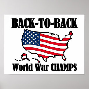 Back-to-Back WW Champs, USA Shape Poster