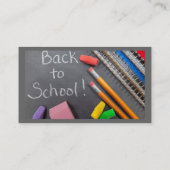 back_to_school_032 Bleistifte löschen Bücher Bildu Visitenkarte (Rückseite)