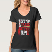 Back To School 1st Grade Batter Up Baseball First  T-Shirt (Vorderseite)