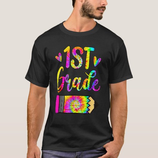 Back To School  1St Grade Teacher Tie Dye T-Shirt (Vorderseite)