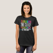 Back To School 2nd Second Grade Crew Crayon Back T T-Shirt (Vorne ganz)