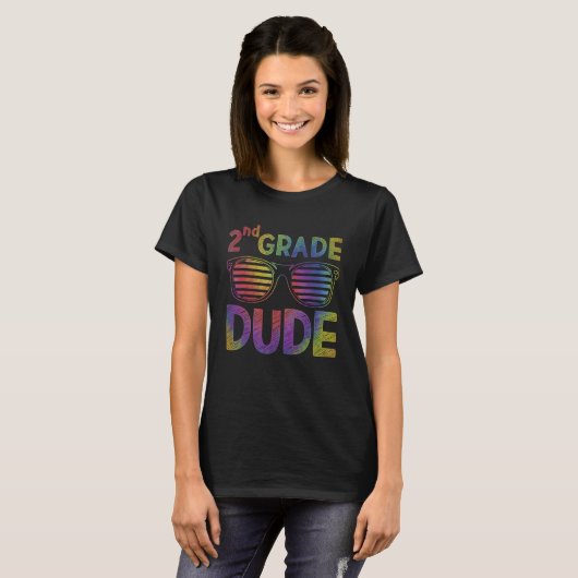 Back To School 2nd Second Grade Dude Tie Dye Boys T-Shirt (Vorne ganz)