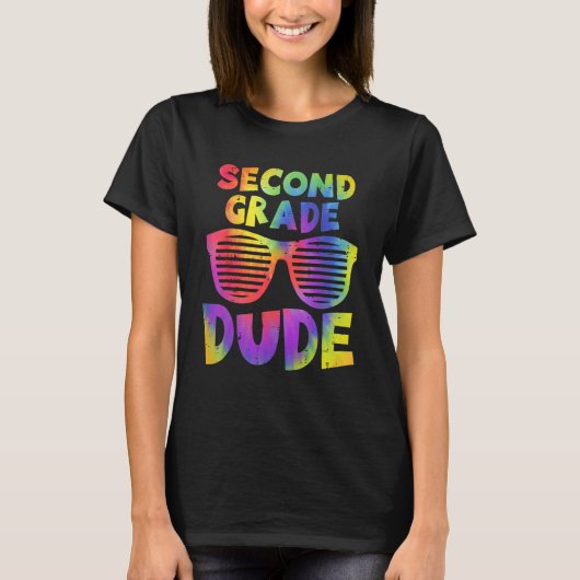 Back To School 2nd Second Grade Dude Tie Dye Sungl T-Shirt (Vorderseite)