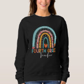 Back To School 4th Grade Teacher Rainbow Boho Sweatshirt (Vorderseite)