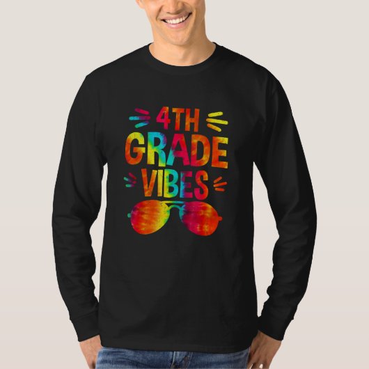 Back To School 4th Grade Vibes First Day Teacher T-Shirt (Vorderseite)