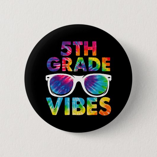 Back To School 5th Grad Vibes Tie Dye Fifth Grad Button (Vorderseite)