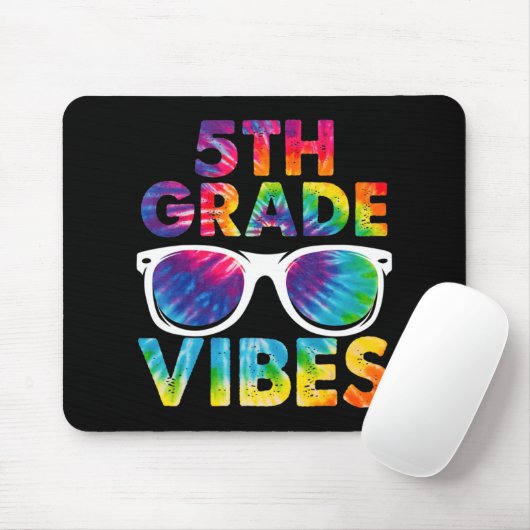 Back To School 5th Grad Vibes Tie Dye Fifth Grad Mousepad (Mit Mouse)