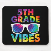 Back To School 5th Grad Vibes Tie Dye Fifth Grad Mousepad (Vorne)