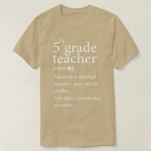 Back to school-5th-Grade-Teacher-Funny-Definition- T-Shirt (Design vorne)