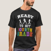 Back to School Baseball Ready to Hit Fourth Grade T-Shirt (Vorderseite)