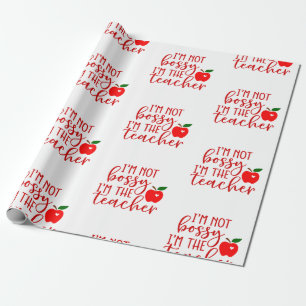 back to school bossy teacher geschenkpapier