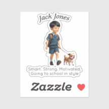 Back to School Boy & Dog Custom