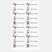 Back to School Boys Cute Ninja Kids Name Etiketten (Blatt)